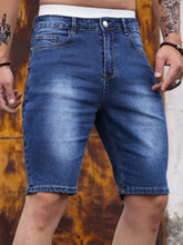 Load image into Gallery viewer, Men's  Shorts Strecth Washed Vintage Distressed Pockets Button Basics Shorts
