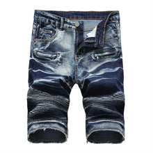 Load image into Gallery viewer, 2026 Summer Men's Red Rose Embroidered Jeans Shorts, Fashion Casual Shorts Black Blue White Men Torn and Frayed Denim Shorts
