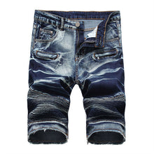 Load image into Gallery viewer, 2026 Summer Men's Red Rose Embroidered Jeans Shorts, Fashion Casual Shorts Black Blue White Men Torn and Frayed Denim Shorts
