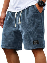 Load image into Gallery viewer, Mens  Solid Color Mid Waist Drawstring Shorts

