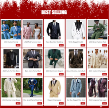 Load image into Gallery viewer, Men wedding Suits Prom Tuxedos Wool Blend Plaid Slim fit Vintage Checked Suit Groomsmen For Wedding (Blazer+Vest+Pants)
