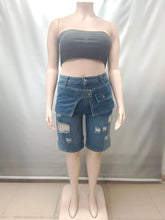 Load image into Gallery viewer, Women's High Waist Distressed Ripped Loose Fit Casual Denim Shorts with Frayed Hem Washed Look Summer Streetwear Bottoms
