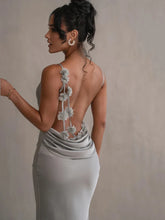 Cargar imagen en el visor de la galería, Mozision Floral Draped Backless Maxi Dress
