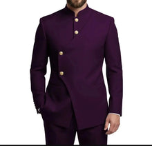 Load image into Gallery viewer, Mandarin Collar Suit Blazer Pants Set
