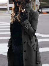 Load image into Gallery viewer, Womens  Single Breasted Turn-down Collar Wool Coat

