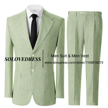 Load image into Gallery viewer, Men's Seersucker Striped 2 Piece Slim Fit Pinstripe Suit
