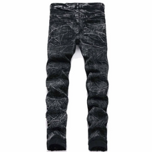Load image into Gallery viewer, Retro  Rivet Design Black Slim Fit Buckle  Jeans
