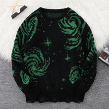 Load image into Gallery viewer, New Trendy Street Style Ripped Abstract Starry Sky Pattern Pullover Ripped Sweater Casual Crew Neck Knitted Men's Pullover
