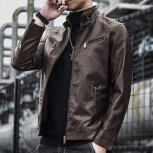 Load image into Gallery viewer, Leather Suit Jacket Men Slim FitLeather jacket
