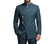 Load image into Gallery viewer, Mandarin Collar Suit Blazer Pants Set
