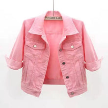 Load image into Gallery viewer, Three Quarter Sleeves Jean Jacket  for Woman

