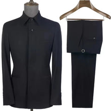 Load image into Gallery viewer, Tailor Made Safari Suits For Men 2 Pcs Casual Square Collar Jacket Pants Formal Business Official Daily Wear Costume Homme
