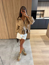 Load image into Gallery viewer, Women's Fashion Drawstring  Lapel Long Sleeve Single-Breasted Slim Coat Jacjket
