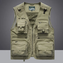 Load image into Gallery viewer, Multipocket Quick Dry Mesh Fishing Vests Men Outdoor Tactical Vest Hiking Hunting Casual Fisherman Vest Solid Sleeveless Coats
