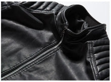 Load image into Gallery viewer, Trendy Men Slim Moto Leather Jackets Coats New Fashion Man Spring Autumn PU Leather Coats Male Solid Casual Thin Leather Coats
