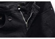 Load image into Gallery viewer, Men Elastic Slim Fit Destroyed Ripped Jeans
