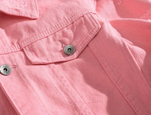 Load image into Gallery viewer, Men's Long-sleeve Orange Denim Jackets
