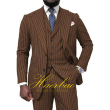 Load image into Gallery viewer, Men's Pinstripe  3 Piece Classic Slim Fit  Suits
