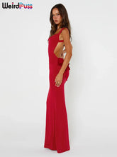 Load image into Gallery viewer, Weird Puss Bow Lace Up  Sleeveless Sexy Backless Maxi Dress
