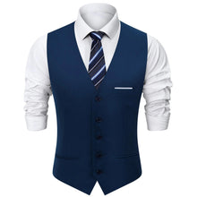 Load image into Gallery viewer, Mens Suit Vest Male Business Formal Wedding Office Birthday Party Outfit Set  Easter Church Jacket Black Waistcoat
