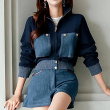 Lade das Bild in den Galerie-Viewer, Long Sleeve Chaquetas Mujer Stand Collar Zipper Jacket
