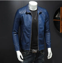 Load image into Gallery viewer, Trendy Men Slim Moto Leather Jackets Coats New Fashion Man Spring Autumn PU Leather Coats Male Solid Casual Thin Leather Coats

