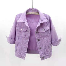 Load image into Gallery viewer, Three Quarter Sleeves Jean Jacket  for Woman
