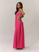 Load image into Gallery viewer, Hollow Out Slim Solid Color Sleeveless Casual Elegant Temperament Simple Jumpsuit
