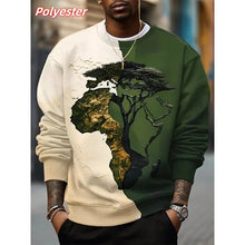 Load image into Gallery viewer, 3D Printed Africa Map Tree  Color Block Pattern Sweatshirt
