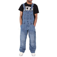 Load image into Gallery viewer, Men Denim Suspenders Simple Multi Pocket Baggy Jeans Overalls
