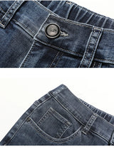 画像をギャラリービューアに読み込む, Summer New Men's Thin Jeans Elastic Waist Loose Straight Comfortable Casual Denim Pants Brand Trousers Plus Size 42 44 46
