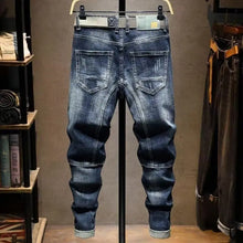 Load image into Gallery viewer, Slim Fit Denim Scratched Details and Pencil Jeans
