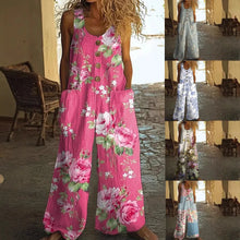 Load image into Gallery viewer, Jumpsuits Para Mujer Elegantes Women's Casual Sleeveless Loose Pocket Overalls Women's Long Jumpsuit Jumsuite Mujer Kombinezony
