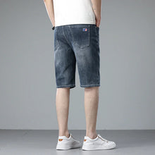 Load image into Gallery viewer, Summer Thin Men Korean Fashion Stretch Denim Shorts Classic Washed Straight Fit Knee Length Casual Versatile Jean Short Pants
