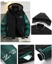 Load image into Gallery viewer, Autumn Winter Fleece Jacket Men 10XL Plus Size Varsity Jacket Fashion Sleeve Patchwork Coat Male Warm Jackets Big Size 10XL
