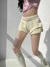 Load image into Gallery viewer, Womens Knitted Shorts Thick Drawstring Elastic Waist Soft Breathable High Waist Female Versatile Y2k Casual Knitting Mini Shorts
