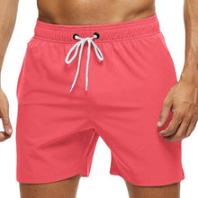 Charger l'image dans la galerie, Drawstring with Mesh Lining Elastic Waist Plain Soft Casual Swim Trunks
