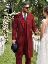Load image into Gallery viewer, 3 Piece Stripe Business Leisure Formal Suit
