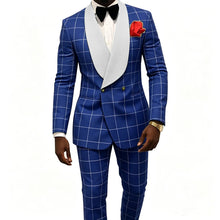 Load image into Gallery viewer, Men's Suit – Plaid Fabric, Groom's Tailcoat for Weddings, Classic Custom 2-Piece Suit (Jacket &amp; Trousers)
