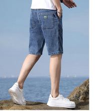 Load image into Gallery viewer, Men's Shorts Summer Thin Stretch Versatile Casual Denim Shorts Cotton Breathable Straight Short Jeans Classic Male Clothing
