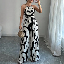Load image into Gallery viewer, Halter Neck Casual Pants  Geometric Print Jumpsuit Party Outfits For Women
