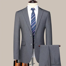 Load image into Gallery viewer, Suit (Blazer+Pants) Men's Fashion Business Outdoor Gentleman Trend Solid Color Casual Slim-fit Wedding Host Gentleman Suit S-6XL
