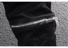 Load image into Gallery viewer, Men Elastic Slim Fit Destroyed Ripped Jeans
