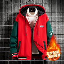 Load image into Gallery viewer, Autumn Winter Fleece Jacket Men 10XL Plus Size Varsity Jacket Fashion Sleeve Patchwork Coat Male Warm Jackets Big Size 10XL
