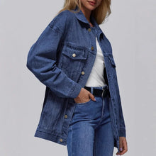 Load image into Gallery viewer, Women's  Denim Long Sleeve Oversized Button Jacket
