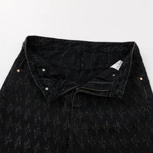 Load image into Gallery viewer, Ummer Men’s Denim Shorts Combine Classic and Fashionable Tattered Designs Straight Fit Loose Black Jeans Y2K High Street Shorts
