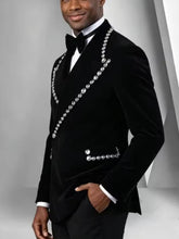 Load image into Gallery viewer, Men's Houndstooth Plaid  Tuxedo Attire Customized 3 Piece Sets
