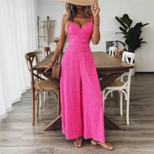 Load image into Gallery viewer, 2025 Simple Style Jumpsuit Jumpsuits For Woman  Wide Leg Women's Clothing Casual Sleeveless Sling Solid Color Holiday Vacation
