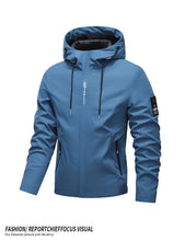 Load image into Gallery viewer, Men Hiking Jacket Spring Autumn Streetwear Fashion Hooded Jacket Casual Zip Up Loose Coat Outdoor Jogging Activewear Windbreaker
