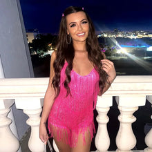 Load image into Gallery viewer, Jumpsuits for Women Tassel Party Outfit Sexy Style Fashion Backless Sequined Jumpsuit Fringe
